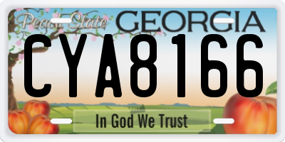 GA license plate CYA8166