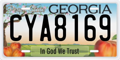 GA license plate CYA8169