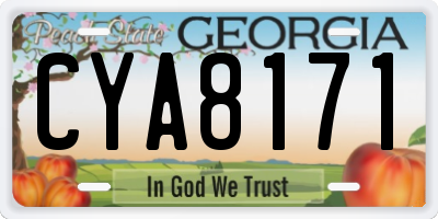 GA license plate CYA8171