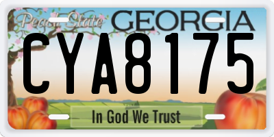 GA license plate CYA8175