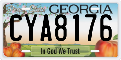GA license plate CYA8176