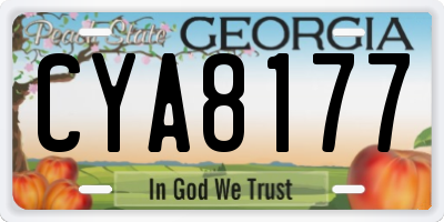 GA license plate CYA8177