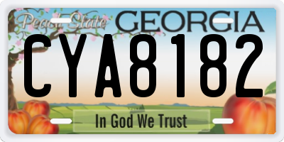 GA license plate CYA8182