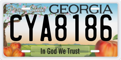 GA license plate CYA8186