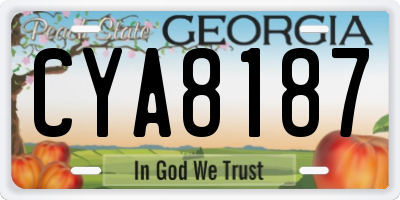 GA license plate CYA8187