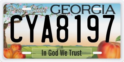 GA license plate CYA8197