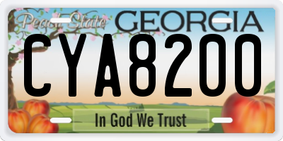 GA license plate CYA8200