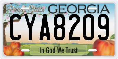 GA license plate CYA8209