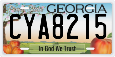 GA license plate CYA8215