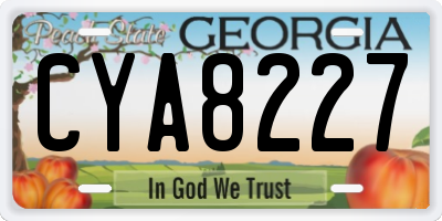 GA license plate CYA8227