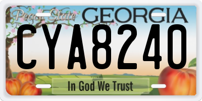 GA license plate CYA8240