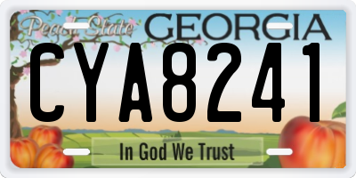 GA license plate CYA8241