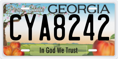 GA license plate CYA8242
