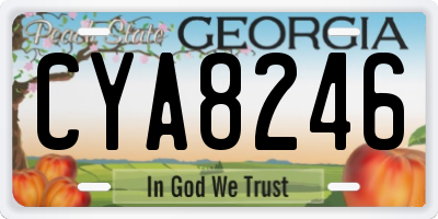 GA license plate CYA8246