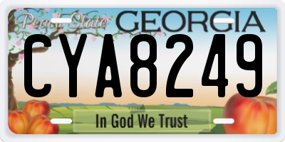 GA license plate CYA8249