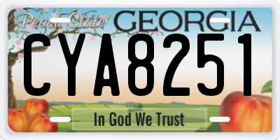 GA license plate CYA8251