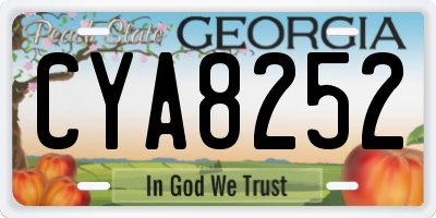 GA license plate CYA8252