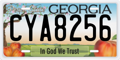 GA license plate CYA8256