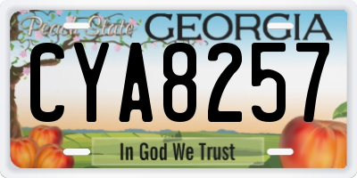 GA license plate CYA8257