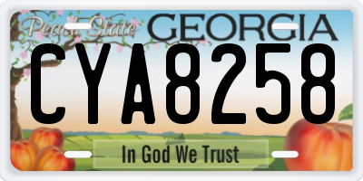 GA license plate CYA8258
