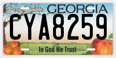 GA license plate CYA8259