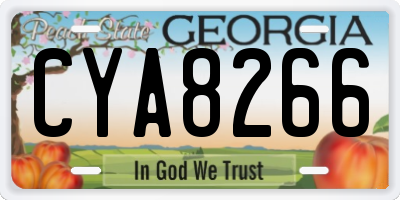 GA license plate CYA8266