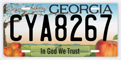 GA license plate CYA8267