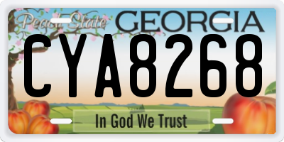 GA license plate CYA8268