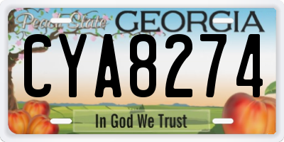 GA license plate CYA8274