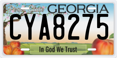 GA license plate CYA8275