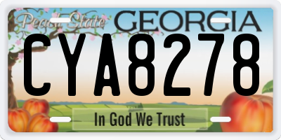 GA license plate CYA8278