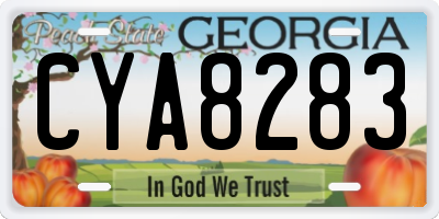GA license plate CYA8283