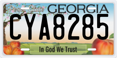 GA license plate CYA8285