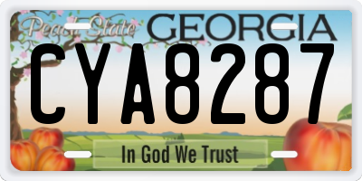 GA license plate CYA8287