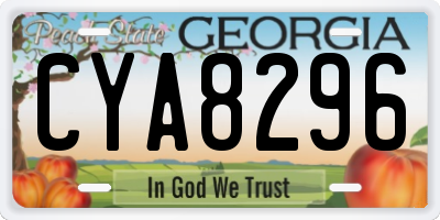 GA license plate CYA8296