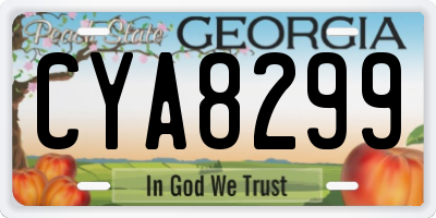 GA license plate CYA8299