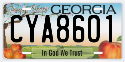 GA license plate CYA8601
