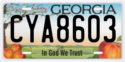 GA license plate CYA8603