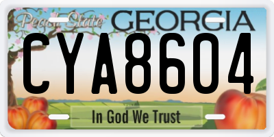 GA license plate CYA8604