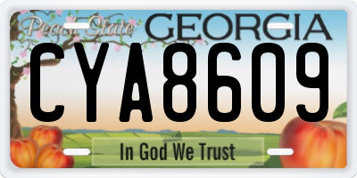 GA license plate CYA8609