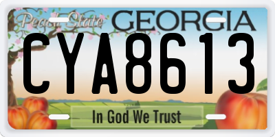 GA license plate CYA8613