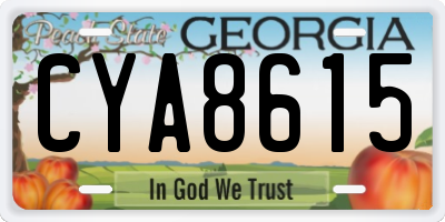 GA license plate CYA8615
