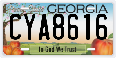 GA license plate CYA8616