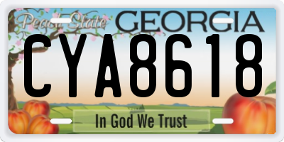 GA license plate CYA8618