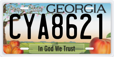 GA license plate CYA8621