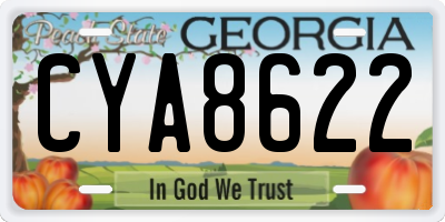 GA license plate CYA8622