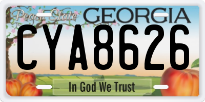 GA license plate CYA8626
