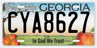 GA license plate CYA8627