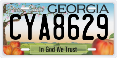 GA license plate CYA8629