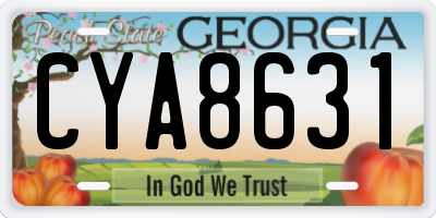 GA license plate CYA8631